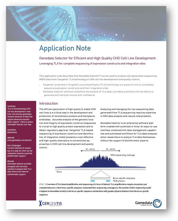 Application note - Genedata Cergentis Application note - Genedata Cergentis