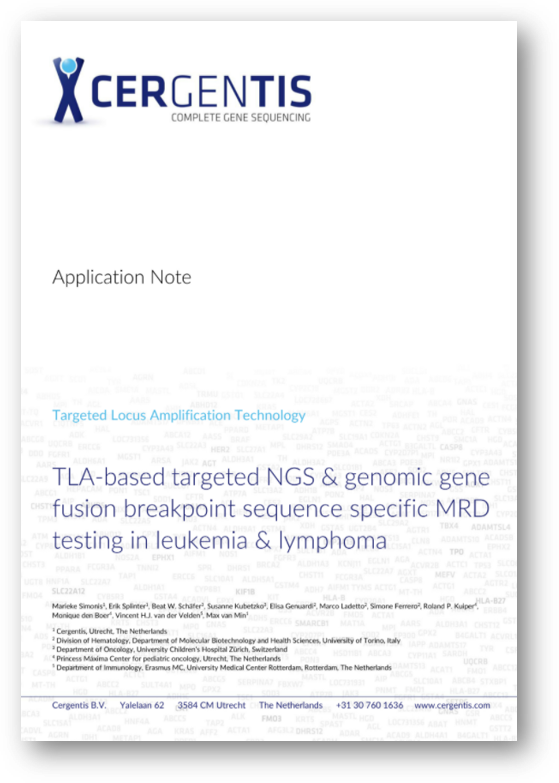 Application note - MRD testing in leukemia and lymphoma Application note - MRD testing in leukemia and lymphoma